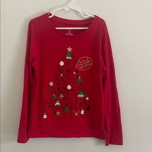 Red Christmas Tree Animal Shirt Size 12